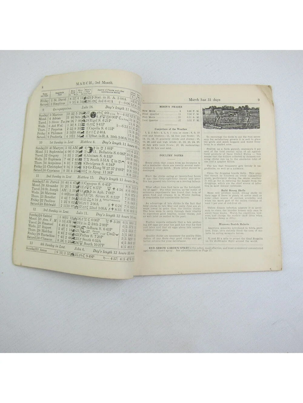 Vintage 1935 Old Farmer's Almanac John Gruber Hagerstown Town & Country Almanack